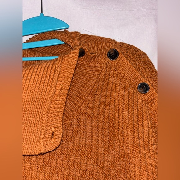 Plus Size Woman Within Burnt Orange Cowl Neck Sweater with Oversized Collar - Picture 4 of 10